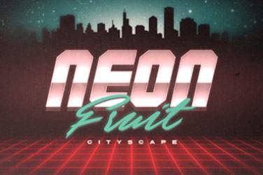Neon fruit cityscape
