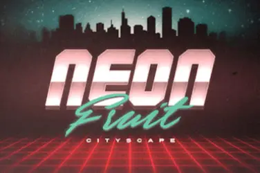 Stadtbild aus Neonfrüchten